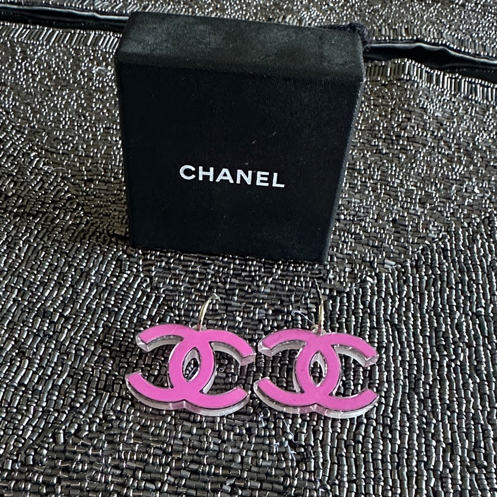 CHANEL Pink Double C Earrings